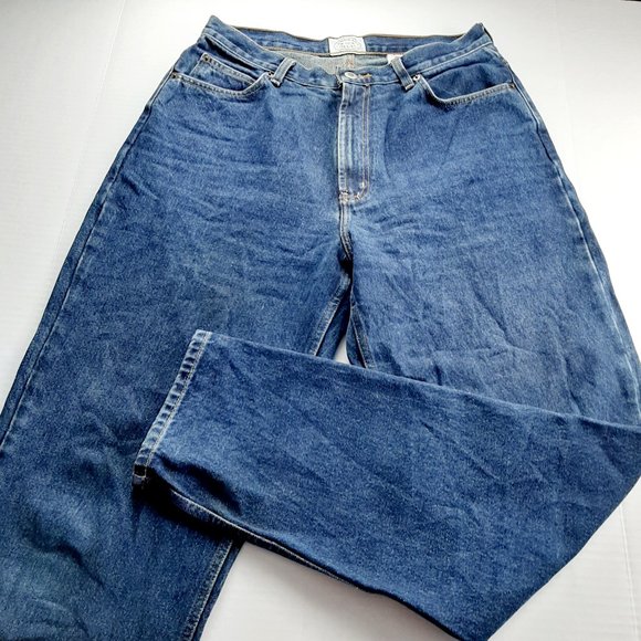 Carolina Blues Denim - Carolina Blues Women's Relaxed Fit Mom Jeans Size 12 Dark Wash Denim High Rise
